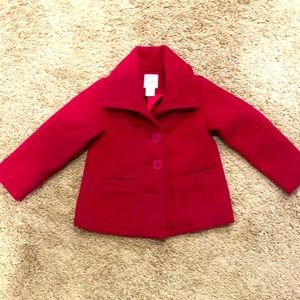 OldNavy girl pea coat fuschia